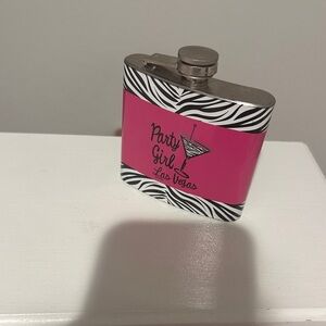 Party Girl Las Vegas Pink and Zebra Flask